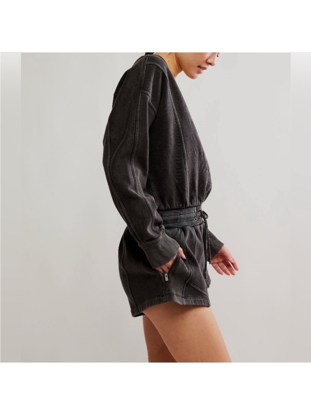 FP Movement by Free People Black Intercept Romper Size Large NWT - Picture 2 of 10